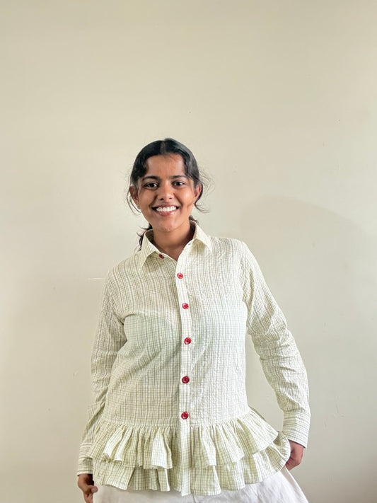 Checked Peplum Shirt