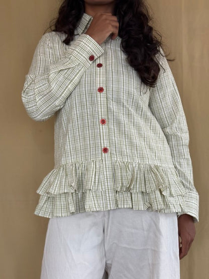 Checked Peplum Shirt