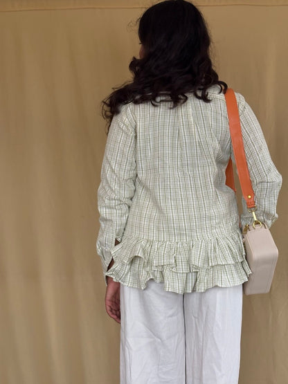 Checked Peplum Shirt