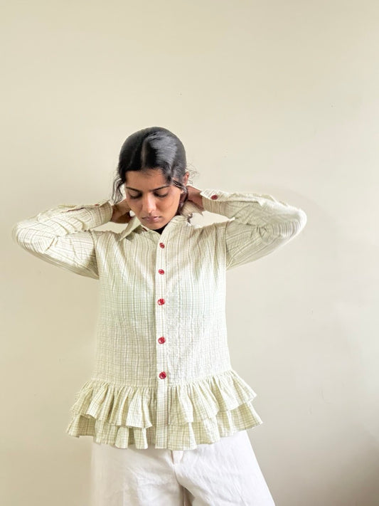Checked Peplum Shirt